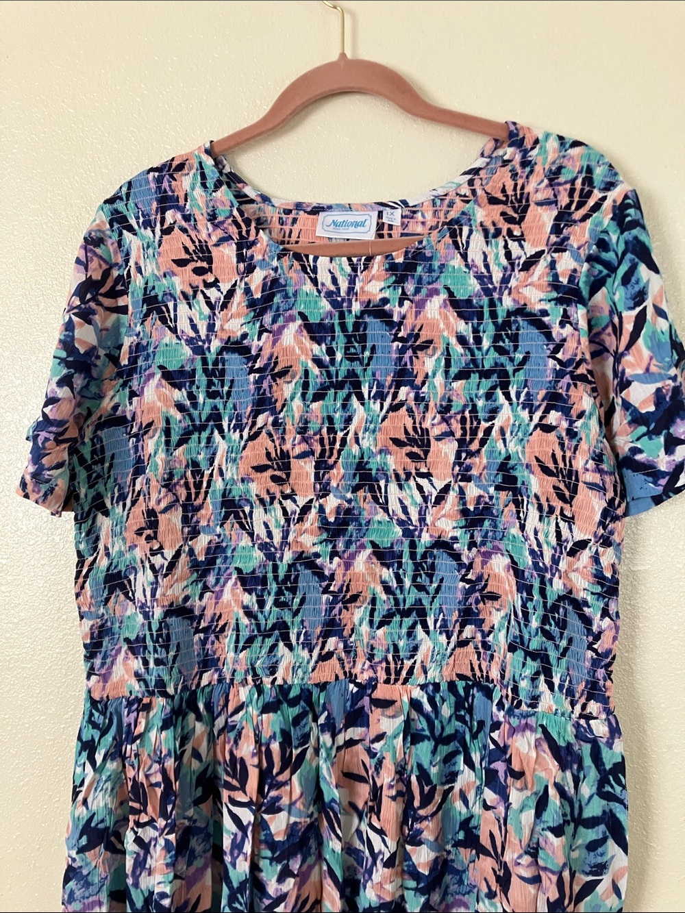 National Smocked Summer Dress, 1X - Picture 2 of 8